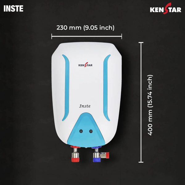 Kenstar INSTE 5.9 L, Free Pipe, 3000-Watts Powerful Heating, Electric Instant Water Heater (Geyser) High Grade SS Tank with Advanced 4 Level Safety Rust-Proof, White & Green