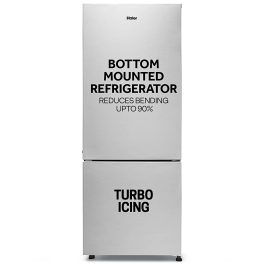 Haier 300 L, 2 Star, Twin Inverter Technology, Frost Free Double Door Bottom Mount Refrigerator (HRB-3502BS-P, Brushline Silver)