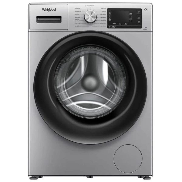 Whirlpool XO8014BYS, Xpert Care 8 kg 1400 RPM 5 Star Inverter Fully-Automatic Front Load Washing Machine with Ozone Air Refresh Technology & Built-in-Heater and Steam Wash, Majestic Silver