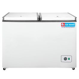 Icemake IHT350 DD, 305 Litre 4 Star Convertible Double Door Auto Defrost Deep Freezer, White
