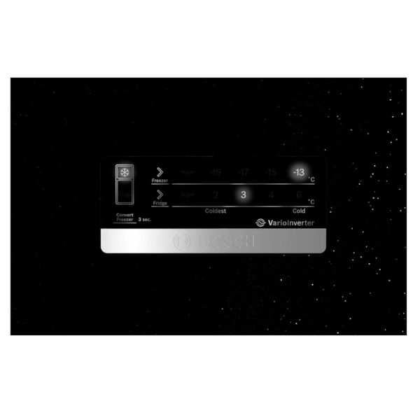 Bosch 368L 2 Star Frost Free Double Door Refrigerator (CTC39K22NI, Black, Inverter Compressor, Multi Airflow, FreshSense Technology)