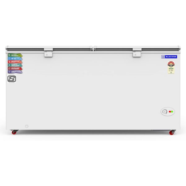 Bluestar CF5-575NEYW, 515 Litre Double Door Convertible Deep Freezer with 5-Star Rating and Frosted Inner Lid, White