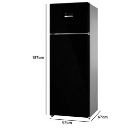 Bosch 368L 2 Star Frost Free Double Door Refrigerator (CTC39K22NI, Black, Inverter Compressor, Multi Airflow, FreshSense Technology)