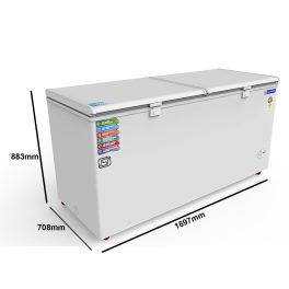 Bluestar CF5-575NEYW, 515 Litre Double Door Convertible Deep Freezer with 5-Star Rating and Frosted Inner Lid, White