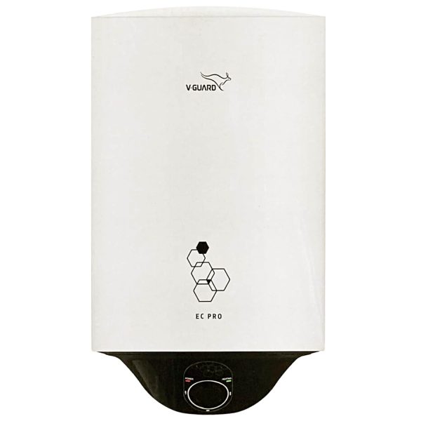 Vguard EC PRO, 10 Litre Storage water heater with 5 Star Rating, high quality inner tank, adjustable knob for temperature setting and 2 Year product warranty, White