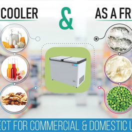 Icemake IHT350 DD, 305 Litre 4 Star Convertible Double Door Auto Defrost Deep Freezer, White
