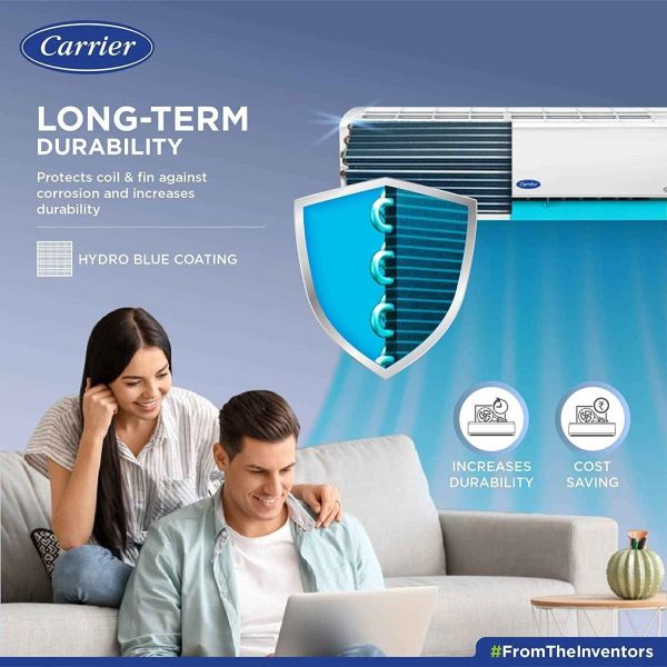 Carrier 24K 3S Emperia Lxi, 2 Ton 3 Star Inverter Split AC with 100% Copper Condenser and 4-in-1 Convertible Modes, White