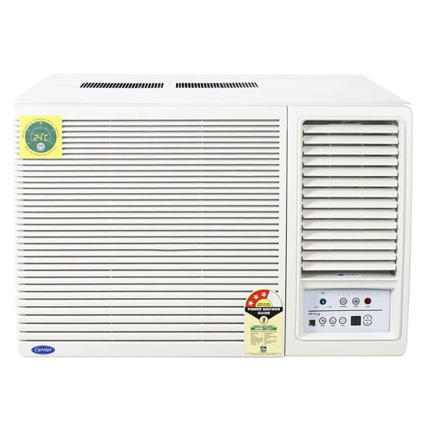 Carrier 18K 3S Estrella, 1.5 Ton 3 Star Window Fixed Speed AC with Copper, Dust Filter & Turbo Mode, White