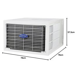 Carrier 18K 3S Estrella, 1.5 Ton 3 Star Window Fixed Speed AC with Copper, Dust Filter & Turbo Mode, White