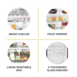 Whirlpool 260 Impro Plus Roy Inv, 236 Litre 4 Star Direct Cool-Single Door Refrigerator with Base Drawer, Inverter Compressor, 4-in-1 Cooling Modes and 1 Hour Icing Technology, Alpha Steel