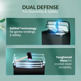 Haier 10 kg 5 Star Toughened Glass & Vortex pulsator Semi Automatic Top Load (HTW100-178BKN,Black)