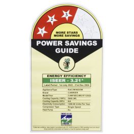 Carrier 18K 3S Estrella, 1.5 Ton 3 Star Window Fixed Speed AC with Copper, Dust Filter & Turbo Mode, White