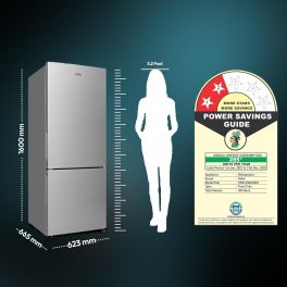 Haier 300 L, 2 Star, Twin Inverter Technology, Frost Free Double Door Bottom Mount Refrigerator (HRB-3502BS-P, Brushline Silver)