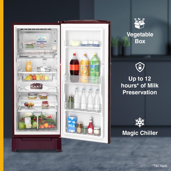 Whirlpool 236 L 4 Star Inverter Direct-Cool Single Door Refrigerator (Auto-Defrost, Intellisense Inverter, 260 IMPRO PLUS ROY 4S WINE Breeze-Z)