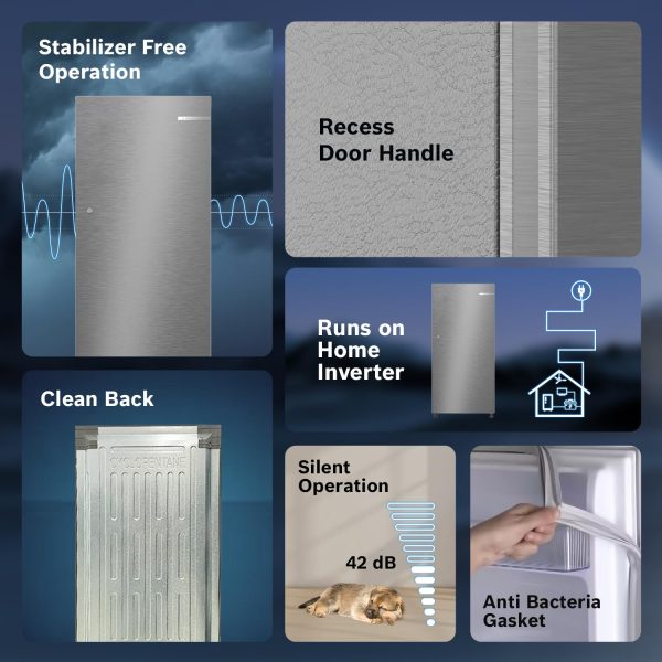 Bosch 187 L, 3 Star, Direct-Cool Single Door Refrigerator (CST18S23NI, Silver)