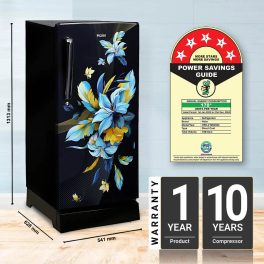 Haier 190 L, 5 Star, Black Opal Finish Direct Cool Single Door Refrigerator with Base Drawer REF HRD-2105PKO-P