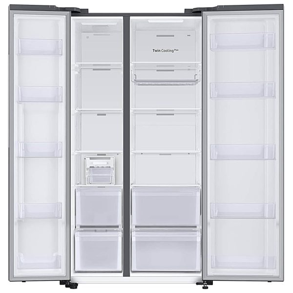 Samsung RS76CG80X0S9, 653 Litre 2 Star Side by Side Refrigerator with 5-in-1 Convertible Modes and 20 Year Compressor Warranty, Refined Inox