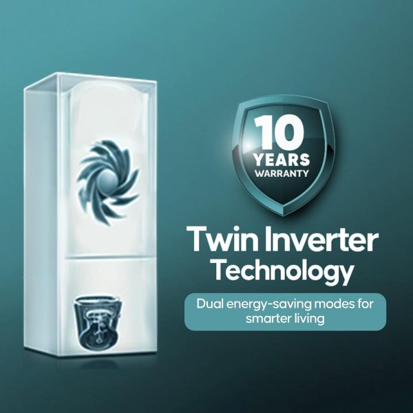 Haier 300 L, 2 Star, Twin Inverter Technology, Frost Free Double Door Bottom Mount Refrigerator (HRB-3502BS-P, Brushline Silver)