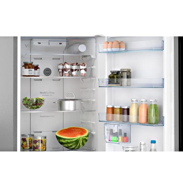 Bosch 368L 2 Star Frost Free Double Door Refrigerator (CTC39K22NI, Black, Inverter Compressor, Multi Airflow, FreshSense Technology)