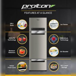Whirlpool 228 L (283D) Frost Free Triple-Door Refrigerator (FP 283D PROTTON ROY GERMAN STEEL (Z) Double Door Refrigerator space)