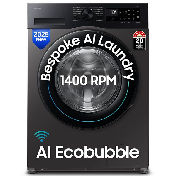 Samsung WW12DG5B24AXTL, 12Kg Fully Automatic Front Load Machine with AI Ecobubble, AI Energy Mode and 20 Year Motor Warranty, Inox
