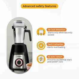 BOSCH MG6415A1KI TrueMixx Series 6, 750 W Juicer Mixer Grinder 5 Jars Black, Silver