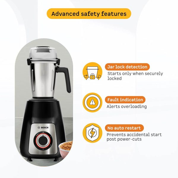 BOSCH MG6415A1KI TrueMixx Series 6, 750 W Juicer Mixer Grinder 5 Jars Black, Silver