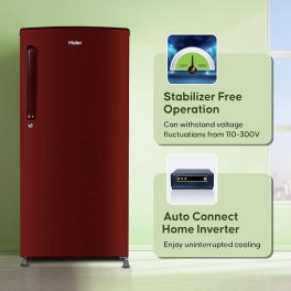 Haier 165 L 1 Star Direct Cool Single Door Refrigerator(Red Mono Finish, HRD-1861BBR-N)