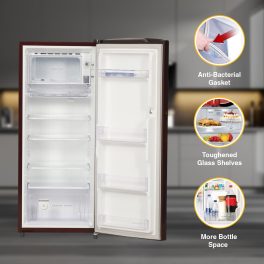 Whirlpool 230 IMPRO PRM, 207 Litre 3 Star Single Door Refrigerator with Icemagic Pro, Inverter Compressor and Insulated Capillary, Wine Peony