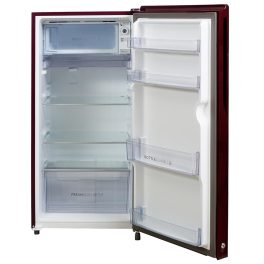 Haier HRD-2062CRDG, 185 Litre 2 Star Single Door Refrigerator with Glass Door and Stabilizer Free Operation, Red Dime