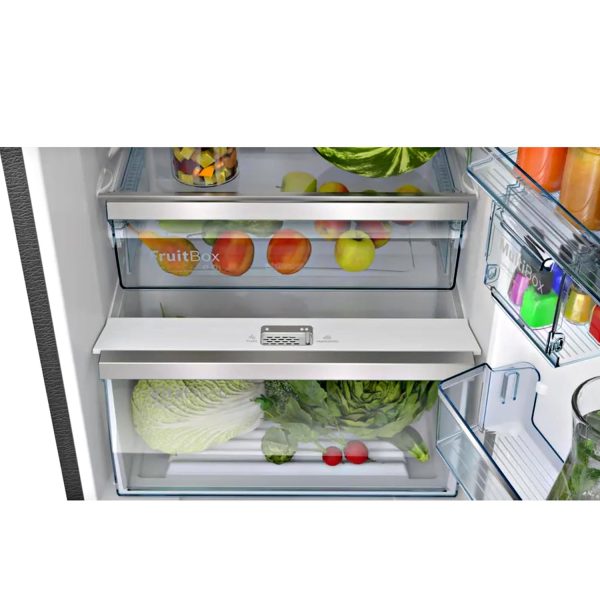 Bosch 368L 2 Star Frost Free Double Door Refrigerator (CTC39K22NI, Black, Inverter Compressor, Multi Airflow, FreshSense Technology)