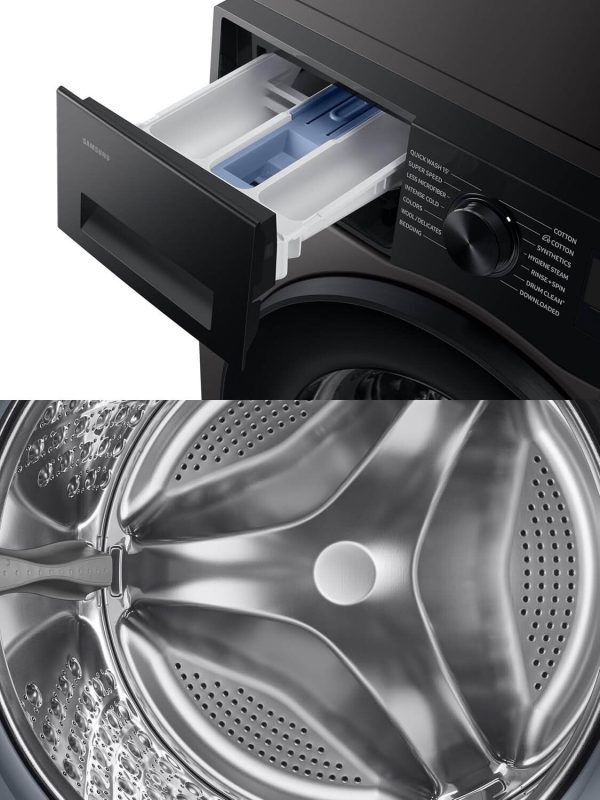 Samsung WW12DG5B24AXTL, 12Kg Fully Automatic Front Load Machine with AI Ecobubble, AI Energy Mode and 20 Year Motor Warranty, Inox