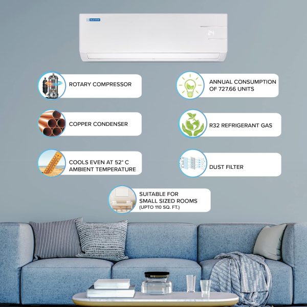 BlueStar IE318DKU, 1.5 Ton 3 Star Inverter Split AC with 100% Copper Condenser, 5-in-1 Convertible, Smart Ready and Turbo Cool, White