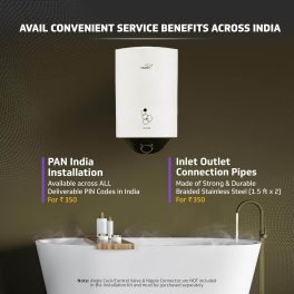 Vguard EC PRO, 10 Litre Storage water heater with 5 Star Rating, high quality inner tank, adjustable knob for temperature setting and 2 Year product warranty, White