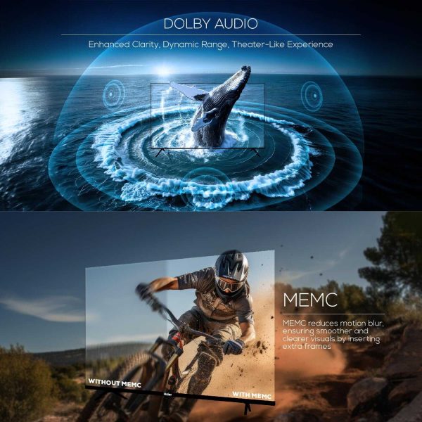 Haier 43Q6, 43 inch (109 cm) QLED 4K Smart Google TV with Hands Free Voice Control, Dolby Atmos and Metal Bezeless Design, Grey