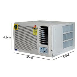 Carrier 12K 3S Estrella, 1 Ton 3 Star Window Fixed Speed AC with Copper, Dust Filter & Turbo Mode, White