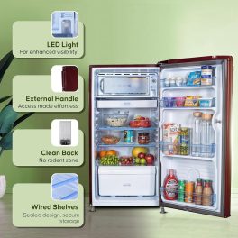 Haier 165 L 1 Star Direct Cool Single Door Refrigerator(Red Mono Finish, HRD-1861BBR-N)