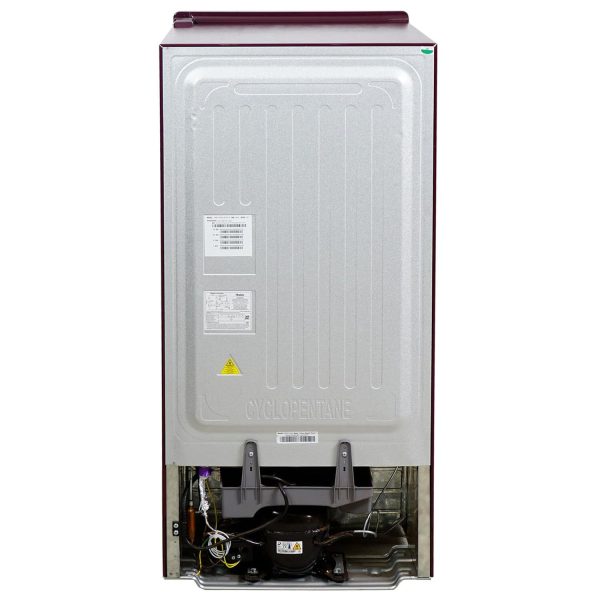Haier HRD-2062CRDG, 185 Litre 2 Star Single Door Refrigerator with Glass Door and Stabilizer Free Operation, Red Dime