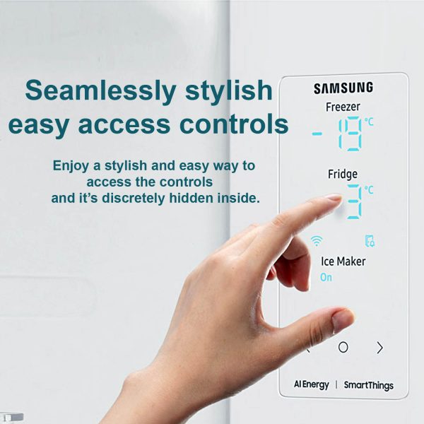 Samsung RS76CG80X0S9, 653 Litre 2 Star Side by Side Refrigerator with 5-in-1 Convertible Modes and 20 Year Compressor Warranty, Refined Inox