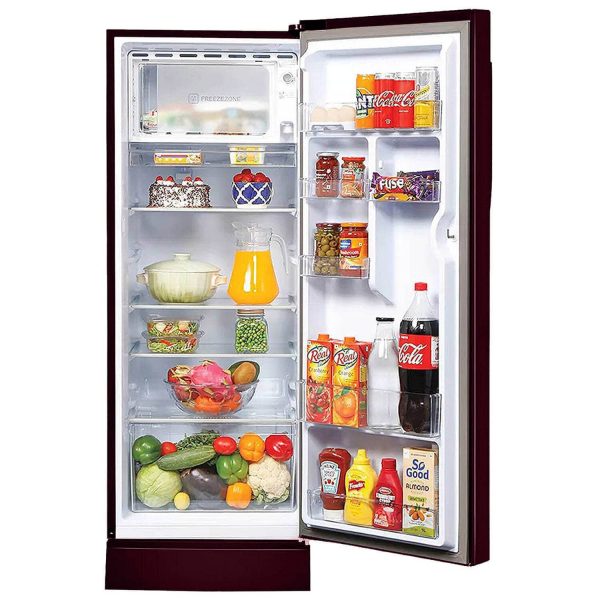 Haier 190 L, 5 Star, Spiral Glass Finish Direct Cool Single Door Refrigerator with Base Drawer REF HRD-2105PSG-P