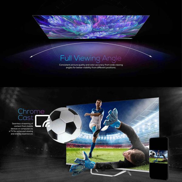Haier 43Q6, 43 inch (109 cm) QLED 4K Smart Google TV with Hands Free Voice Control, Dolby Atmos and Metal Bezeless Design, Grey