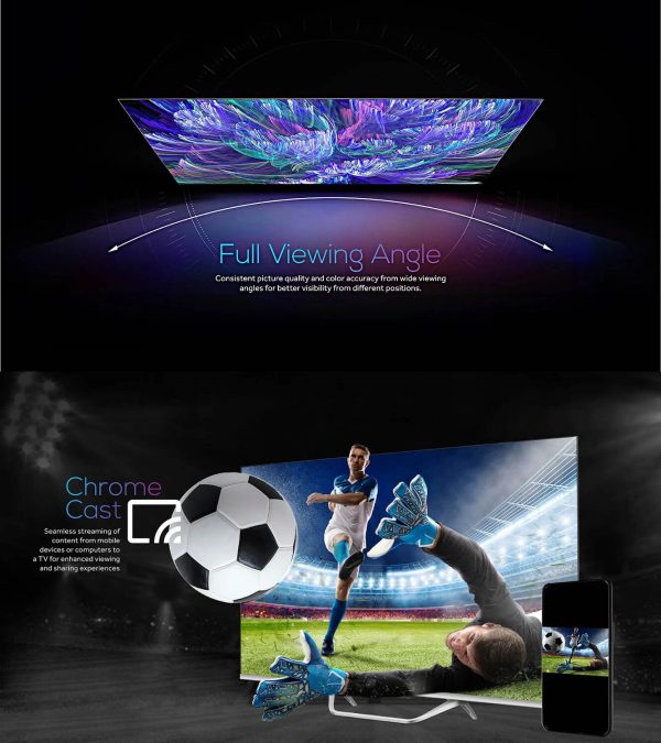 Haier 43P7GT, 4K Smart Google TV with Hands Free Voice Control, Dolby Atmos and Metal Bezeless Design, Black