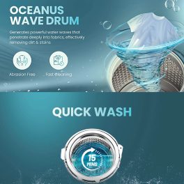 Haier HWM80-316BK, 8 Kg 5 Star Top Load Fully Automatic Washing Machine With Ultra Fresh Air, Oceanus Wave Drum, Black
