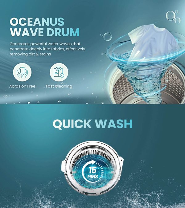 Haier HWM80-316BK, 8 Kg 5 Star Top Load Fully Automatic Washing Machine With Ultra Fresh Air, Oceanus Wave Drum, Black