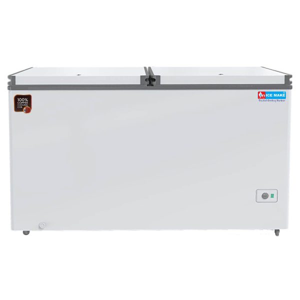 Icemake IHT550 DD, 505 Litre 4 Star Convertible Double Door Deep Freezer, 100 % Cooper Cooling Coil with Auto Defrost, White