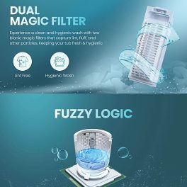 Haier HWM80-316BK, 8 Kg 5 Star Top Load Fully Automatic Washing Machine With Ultra Fresh Air, Oceanus Wave Drum, Black