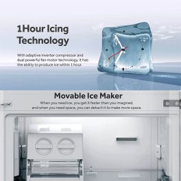 Haier 325 Litres 2 Star Convertible 14-in-1 Triple Inverter & Fan Motor Technology, with Display Frost Free Double Door Refrigerator (HRB-3752PKG-P Black Glass)