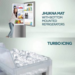 Haier 300 L, 2 Star, Twin Inverter Technology, Frost Free Double Door Bottom Mount Refrigerator (HRB-3502BS-P, Brushline Silver)