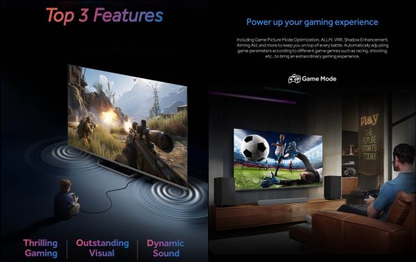 Haier H43S80FUX, 43 inch (108cm) HDR QLED Google TV with Dolby Vision Atmos and Hands Free Voice Control