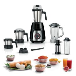 BOSCH MG6415A1KI TrueMixx Series 6, 750 W Juicer Mixer Grinder 5 Jars Black, Silver
